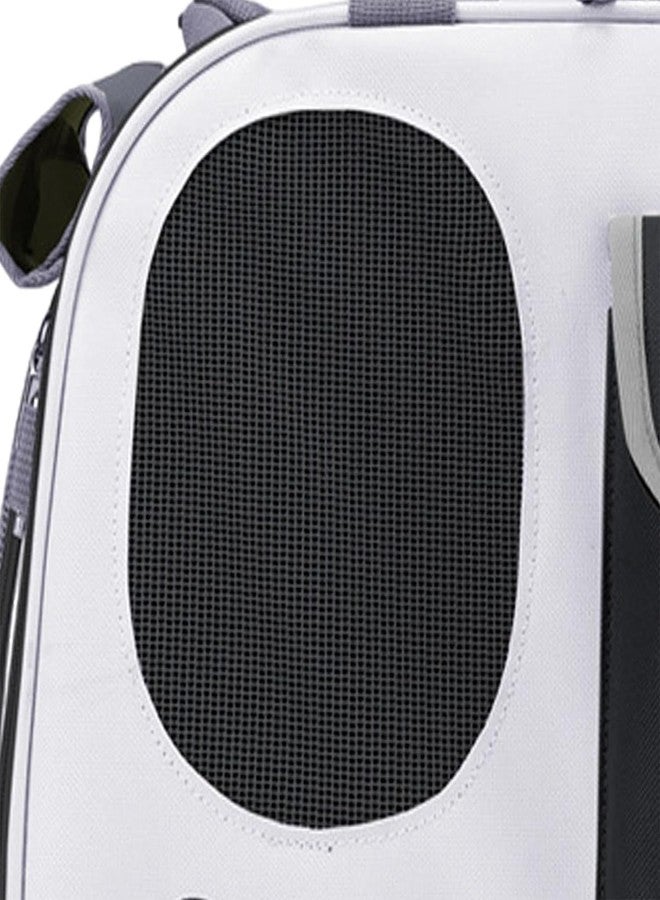 Earwig Pet Carrier Backpack, Cat Bubble Backpack, Dog Carrier Bag for Small Dogs and Puppies Dog Rucksack CarryingPet Carrier Tote with Zipper and Mesh Window Roller Shutter Design(White) - Image 4